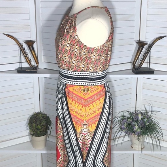 London Times Maxi Dress Halter Boho Paisley Multicolor Women's 14 - Picture 5 of 14